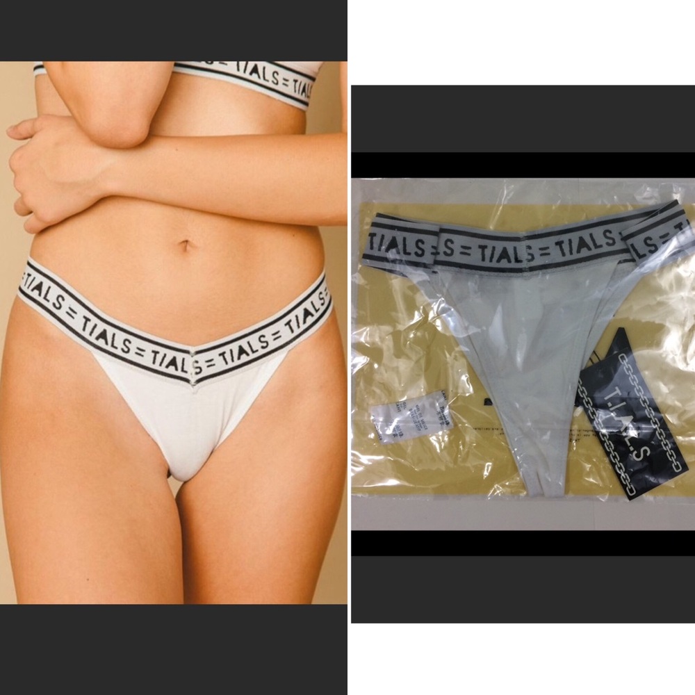 TAILS logo Thong White Medium